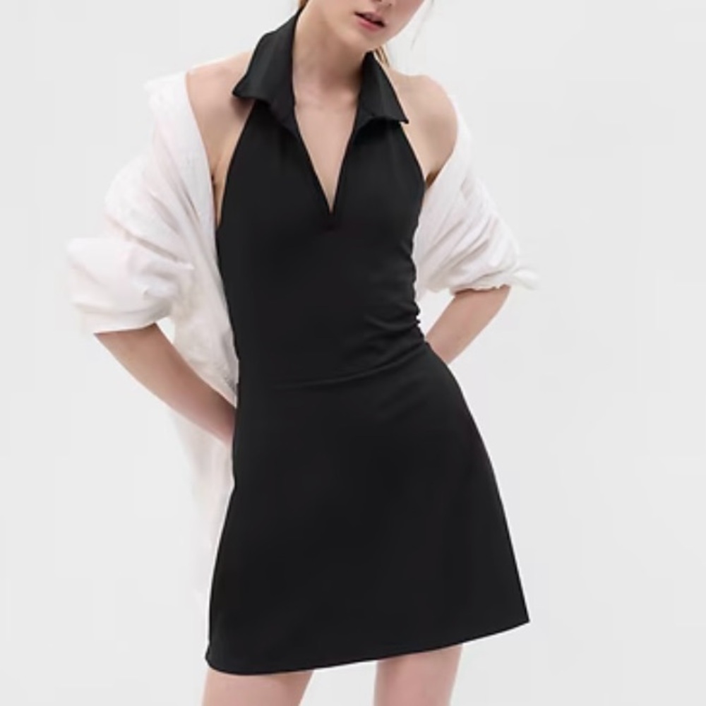 GAP Black Mini Halter Dress Power Polo Size XL NWT Exercise Dress